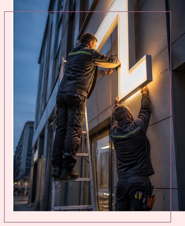 Изготовление и монтаж вывесок с подсветкой в Ангарске