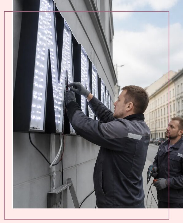 Изготовление и монтаж светодиодных LED вывесок в Ангарске