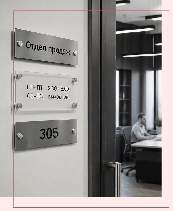 Офисные таблички на дверь в Ангарске по цене от 5034 р. | Аванза-Нгр
